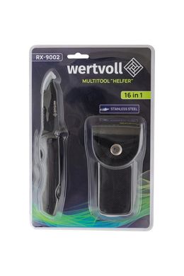 Мультиинструмент WERTVOLL "HELFER" 16в1 алюминиевая ручка чехол RX-9002