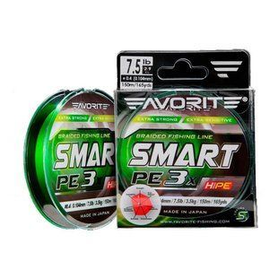 Шнур Favorite Smart PE 3x 150м (l.green) #0.5/0.117mm 9lb/4.1kg