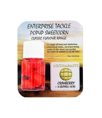 Силиконовая кукуруза Enterprise Tackle Pop-Up Nutrabaits Cranberry&N-Butyric-Fluoro Red