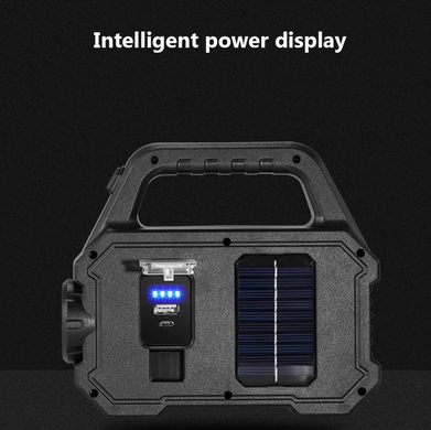 Фонарь COB 03.1 COB/LED Мощный портативный фонарик из солнечной панелью для кемпинга и туризма