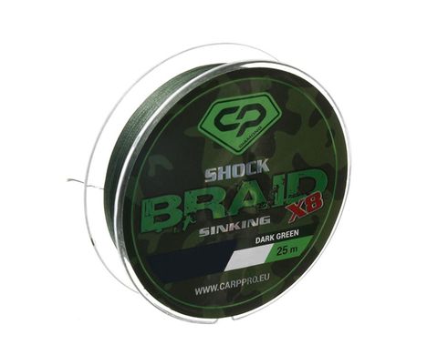 Шок-лидер Carp Pro Shock Braid PE X8 0.16мм 25м Dark Green