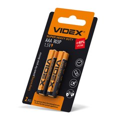 Батарейка сольова Videx R03P/AAA 1шт