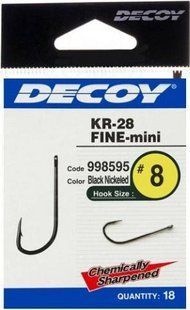 Крючок Decoy KR-28 Fine Mini #8 (18 шт/уп)