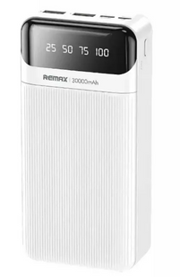 Портативное зарядное устройство Power Bank REMAX Lesu Series 2A Cabled  30000mAh White