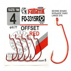 Офсетный крючок Fanatik №4 FO-3315 RED