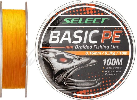Шнур Select Basic PE 100m (оранж.) 0.16mm 18LB/8.3kg