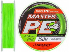 Шнур Select Master PE 100m (салат.) 0.16 мм 19кг