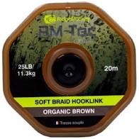 Поводковый материал RidgeMonkey RM-Tec Soft Braid Hooklink Organic Brown 25lb 20м