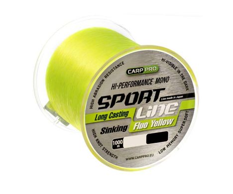Волосінь Carp Pro Sport Line Fluo Yellow 1000м 0.310мм