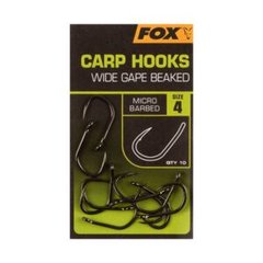 Крючки Fox Carp Hooks - Wide Gape - size 4 (10шт)