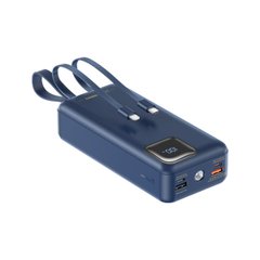 Портативное зарядное устройство Power Bank REMAX Suji Series PD 20W+QC 22.5W Fast Charging Cabled Power Bank 30000mAh RPP-550 Blue
