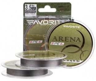 Шнур Favorite Arena PE 100m (silver gray) #0.175/0.071mm 3.5lb/1.4kg