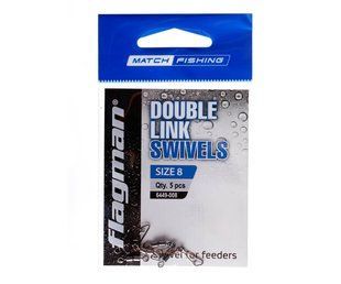 Подвійні вертлюги Flagman Double Link Swivels № 12, 5 шт