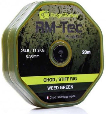 Повідковий матеріал RidgeMonkey RM-Tec Chod/Stiff Rig Material 20lb Weed Green 20lb 20м