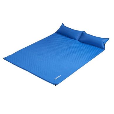 Килимок самонадувний двомісний з подушкою Naturehike NH18Q010-D, 25 мм синій