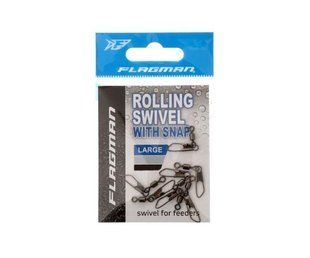 Застежка с вертлюгом Flagman Rolling Swivel With Snap Black Matt M