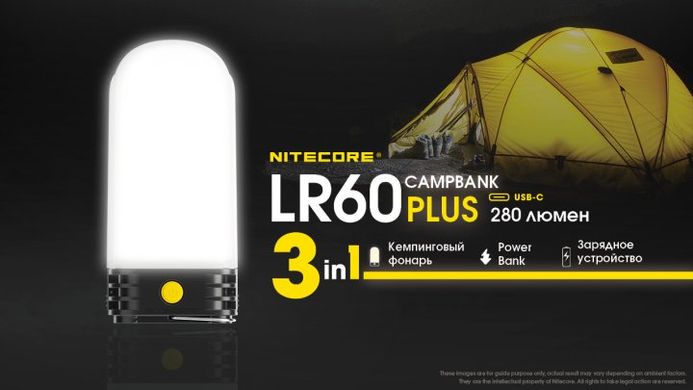 Фонарь Nitecore LR60 кемпинговый 2x21700 280Lm