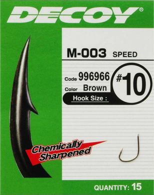 Крючки Decoy M-003 Speed #10 (15 шт/уп)