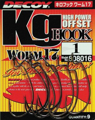 Крючки Decoy Worm17 Kg Hook #1/0 (9 шт/уп)