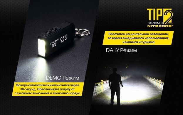 Фонарь Nitecore TIP 2 CREE XP-G3 S3 LED, 720 Lm