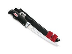Нож филейный Rapala BP707SH1 с мягкой резиновой ручкой. В комплекте чехол и точилка. 20 см