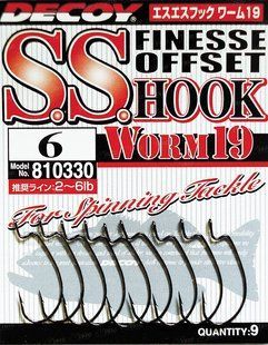 Крючки Decoy Worm19 S.S. Hook #6 (9 шт/уп)