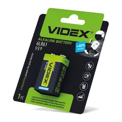 Батарейка щелочная Videx 6LR61/9V (Крона) 1шт
