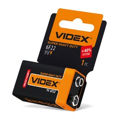 Батарейка солевая Videx 6F22/9V (Крона) 1шт