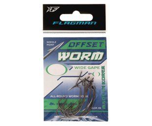 Гачки Flagman Worm Offset №4/0