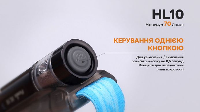 Фонарь  Fenix HL10 налобный Philips LXZ2-5770 ААА 70Lm