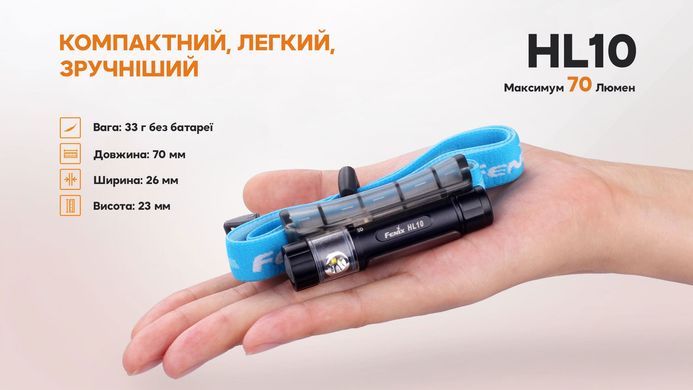 Фонарь  Fenix HL10 налобный Philips LXZ2-5770 ААА 70Lm