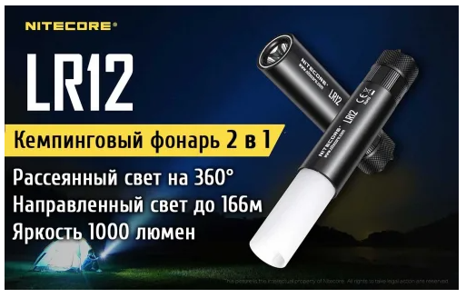 Ліхтар Nitecore LR12 Cree XP-L HD V6 18650 1000 Lm