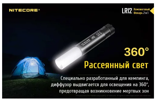 Ліхтар Nitecore LR12 Cree XP-L HD V6 18650 1000 Lm