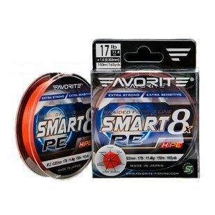 Шнур Favorite Smart PE 8x 150м (red orange) #2.5/0.265mm 30lb/16.4kg